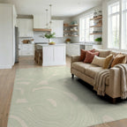 Serene Swirl Abstract Pattern Rug Living Room View