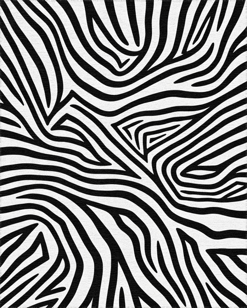 Sharp Contrast Zebra Swirl Rug - Cutout View