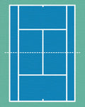 Simple Blue Court Lines Rug - Cutout View