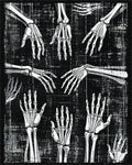 Skeleton Hands Black White Pattern Rug - Cutout View