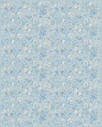 Sky Blue Floral Meadow Garden Rug - Cutout View