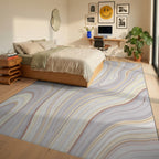 Soft Agate Swirl Pattern Rug Bedroom View