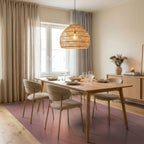 Soft Blended Rose Quad Panel Rug Dining Room View
