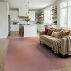 Soft Blended Rose Quad Panel Rug Living Room View