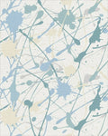 Soft Blue Splatter Paint Abstract Rug - Cutout View