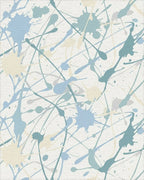 Soft Blue Splatter Paint Abstract Rug - Cutout View