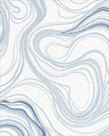 Soft Blue Swirling Ink Lines Rug - Cutout View