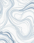 Soft Blue Swirling Ink Lines Rug - Cutout View