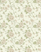 Soft Blush Floral Vine Pattern Rug - Cutout View