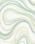 Soft Green Abstract Wavy Stripes Rug - Cutout View