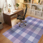 Soft Lavender Gingham Check Rug Office View