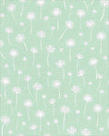 Soft Mint Dandelion Field Pattern Rug - Cutout View