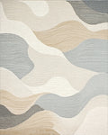 Soft Neutral Wave Landscape Rug - Cutout View