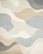 Soft Neutral Wave Landscape Rug - Cutout View