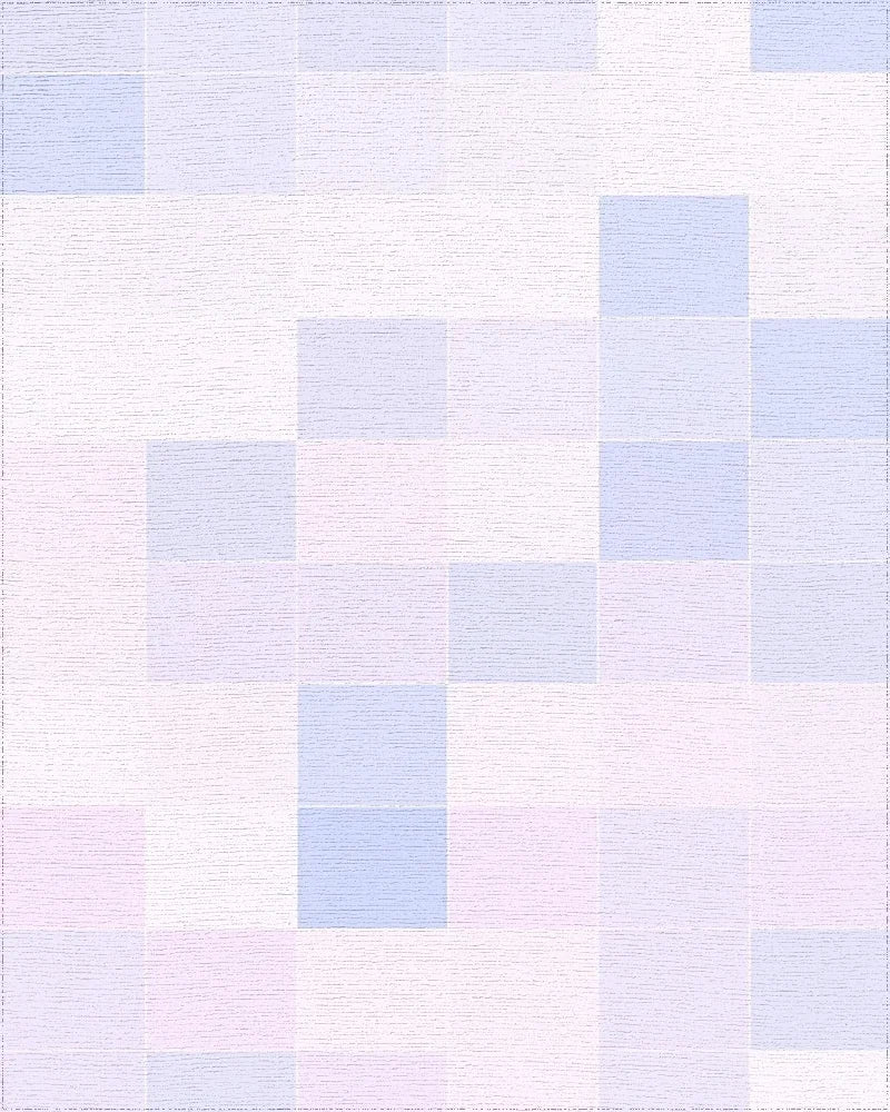 Soft Pastel Geometric Square Design Rug - Cutout View