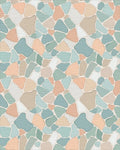 Soft Pastel Irregular Stone Mosaic Rug - Cutout View