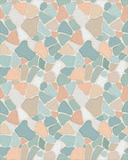 Soft Pastel Irregular Stone Mosaic Rug - Cutout View