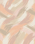 Soft Peach Abstract Brushstroke Rug - Cutout View