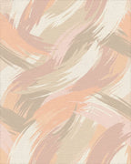 Soft Peach Abstract Brushstroke Rug - Cutout View