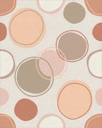 Soft Peach Abstract Circles Rug - Cutout View