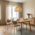 Soft Peach Cream Cloud Wash Rug Dining Room View