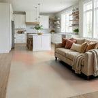 Soft Peach Cream Cloud Wash Rug Living Room View