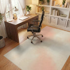 Soft Peach Cream Cloud Wash Rug Office View