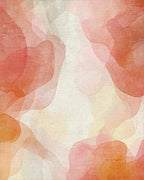 Soft Peach Watercolor Cloud Abstract Rug - Cutout View