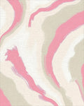 Soft Pink Beige Abstract Swirl Rug - Cutout View