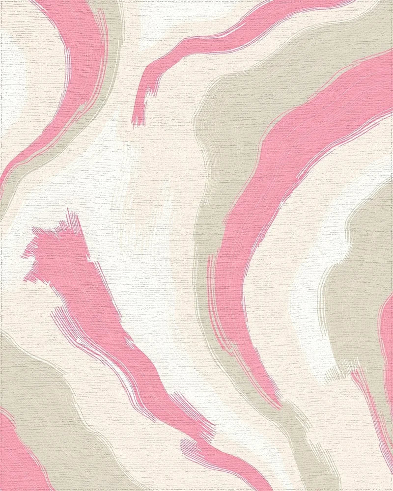 Soft Pink Beige Abstract Swirl Rug - Cutout View