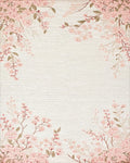 Soft Pink Cherry Blossom Branches Rug - Cutout View