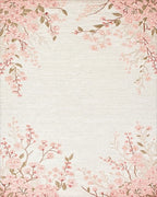 Soft Pink Cherry Blossom Branches Rug - Cutout View