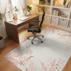 Soft Pink Cherry Blossom Branches Rug - Office View