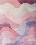 Soft Pink Purple Gradient Waves Rug - Cutout View