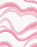 Soft Pink Wavy Stripes Design Rug - Cutout View