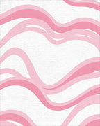 Soft Pink Wavy Stripes Design Rug - Cutout View