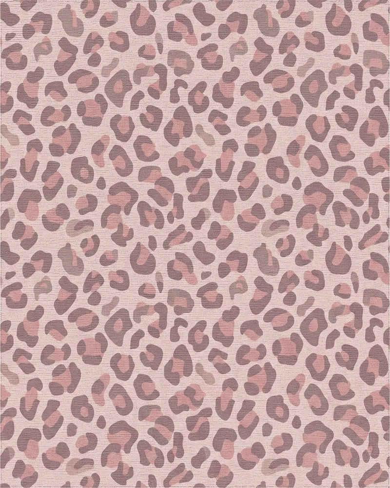 Soft Rose Leopard Spots Rug - Cutout View