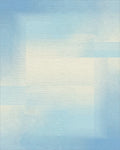 Soft Sky Blue Geometric Overlay Rug - Cutout View