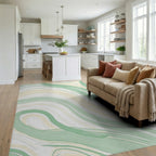 Soft Swirls Pastel Lines Rug - Living Room View