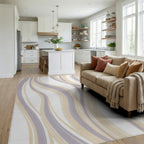 Soft Wavy Lines Pattern Rug Living Room View