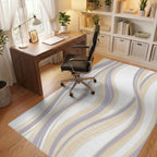 Soft Wavy Lines Pattern Rug Office View