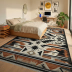 Southwestern Native American Geometric Rug - Bedroom View