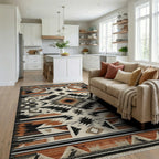 Southwestern Native American Geometric Rug - Living Room View