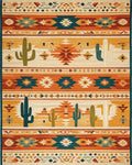 Southwestern Saguaro Desert Sunset Rug - Cutout View