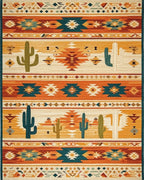 Southwestern Saguaro Desert Sunset Rug - Cutout View