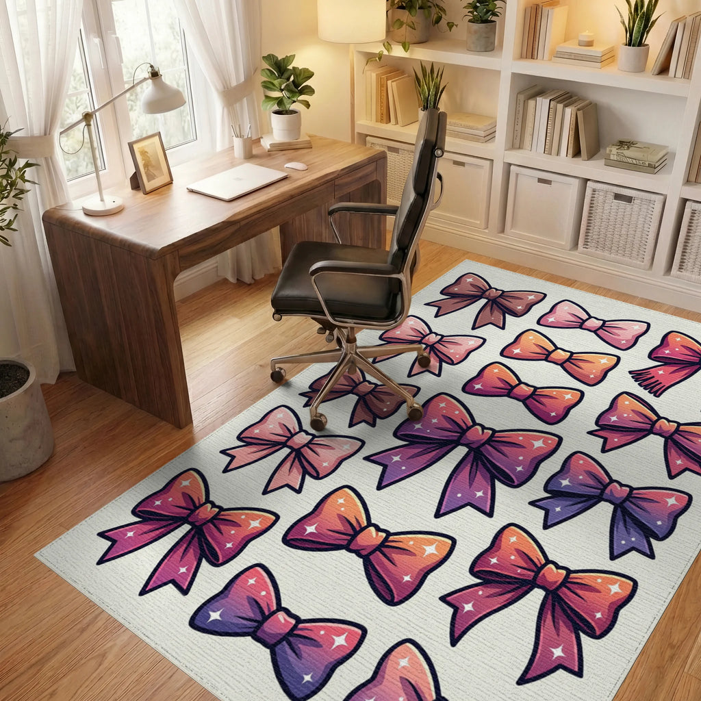 Sparkling Bow Assorted Color Collection Rug Office View