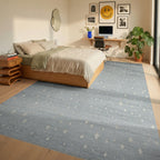 Sparkling Star Patterned Area Rug - Bedroom View