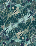 Splash Paint Abstract Teal and Tan Canvas Rug - Cutout View