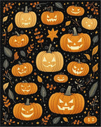 Spooky Jack O Lantern Pattern Rug - Cutout View
