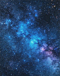 Starry Blue Nebula Galaxy Rug - Cutout View